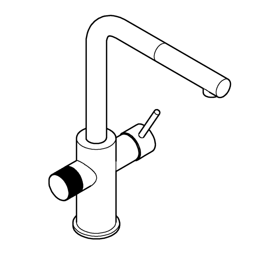 GROHE 30601DC0 - Bateria zlewozmywakowa BLUE PURE z wysuwaną wylewką ze stali nierdzewnej