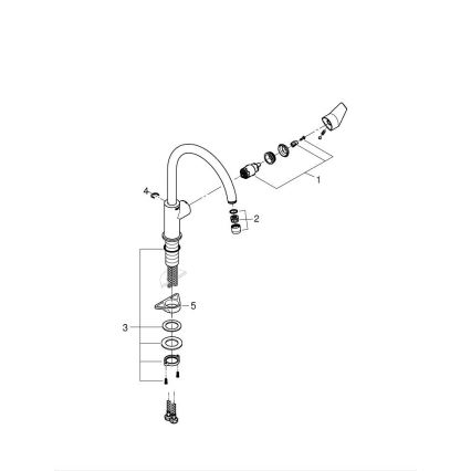 GROHE 31367001 - Bateria zlewozmywakowa BAUEDGE 332 mm chrom błyszczący