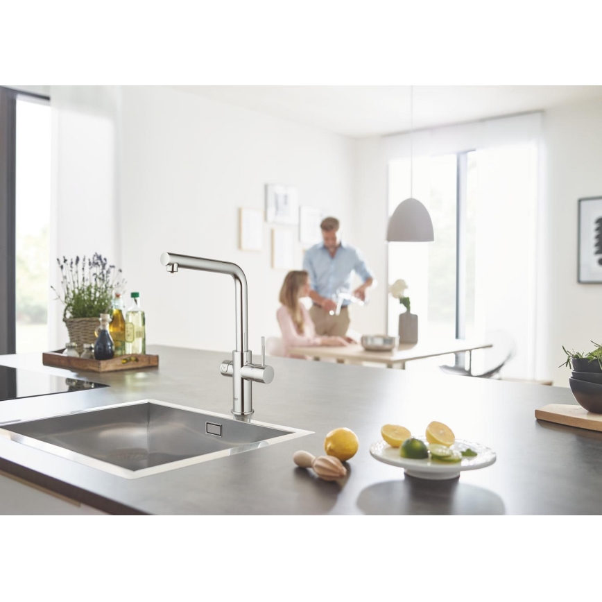 GROHE 31454001 - Bateria zlewozmywakowa BLUE HOME, wylewka L, chrom błyszczący