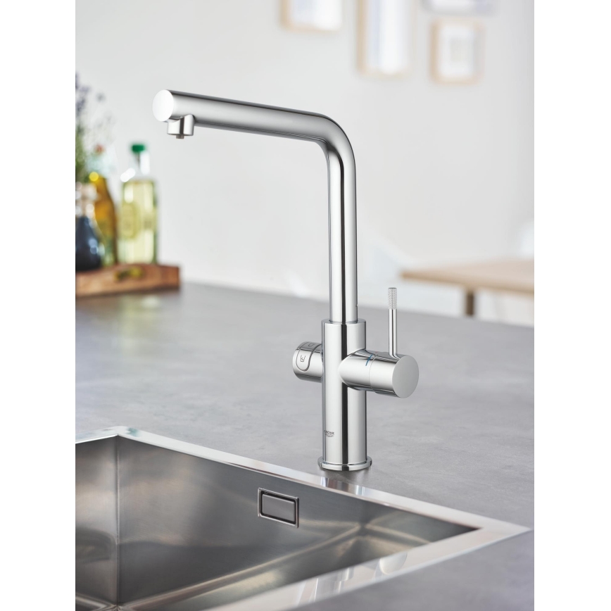 GROHE 31454001 - Bateria zlewozmywakowa BLUE HOME, wylewka L, chrom błyszczący