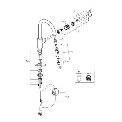 GROHE 31481001 - bateria kuchenna EUROSMART COSMOPOLITAN, chrom błyszczący