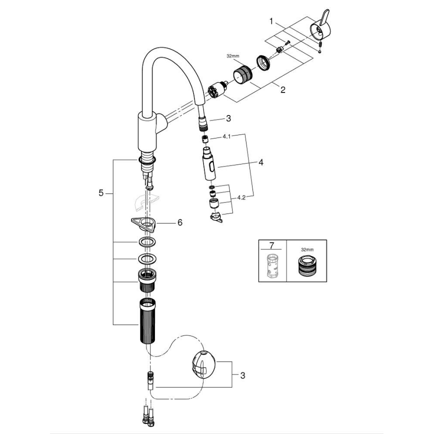 GROHE 31484001 - Bateria zlewozmywakowa GET, chrom błyszczący