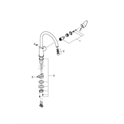 GROHE 31536001 - Bateria zlewozmywakowa BAUCURVE 332 mm chrom błyszczący