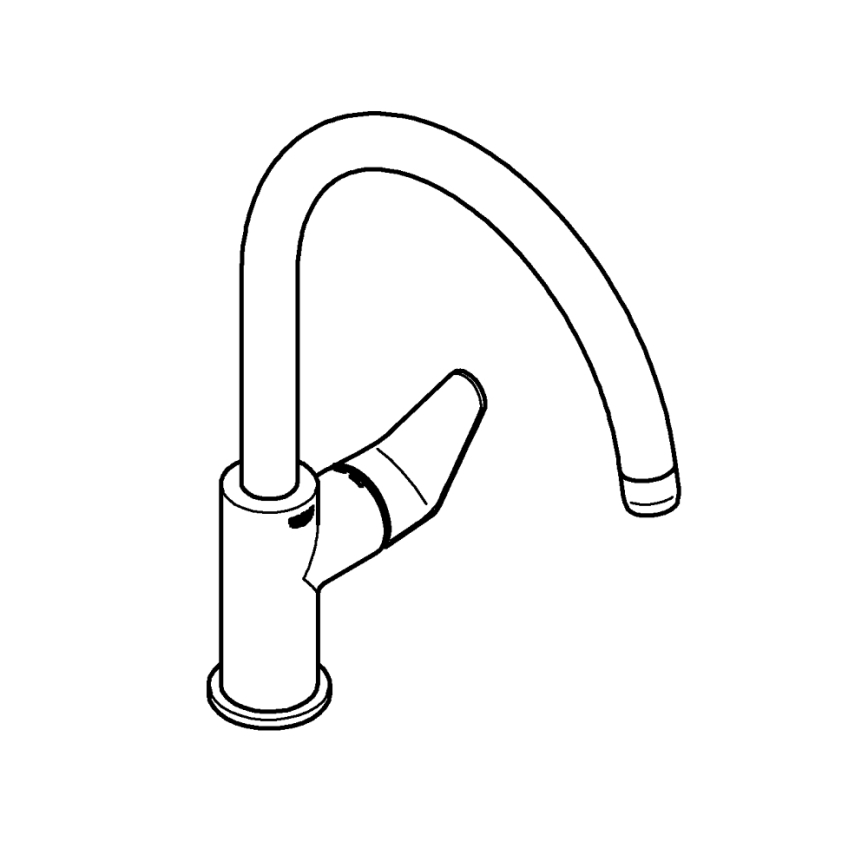 GROHE 31536001 - Bateria zlewozmywakowa BAUCURVE 332 mm chrom błyszczący