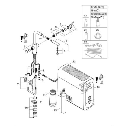 GROHE 31539000 - Bateria kuchenna BLUE HOME, wylewka L, błyszczący chrom