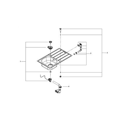 GROHE 31552SD1 - Zlewozmywak K200 860 x 500 mm ze stali nierdzewnej