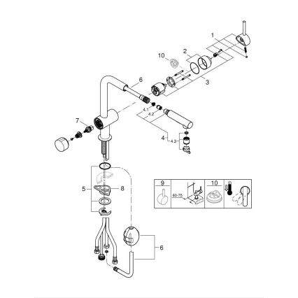 GROHE 31558GN0 - Bateria zlewozmywakowa A, złota