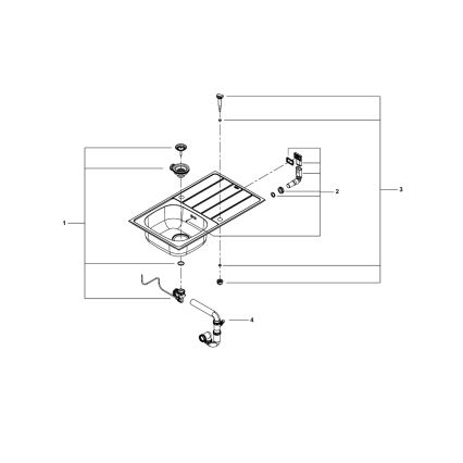 GROHE 31562SD1 - Zestaw zlewozmywaka i baterii kuchennej BAU 860 x 500 mm stal nierdzewna