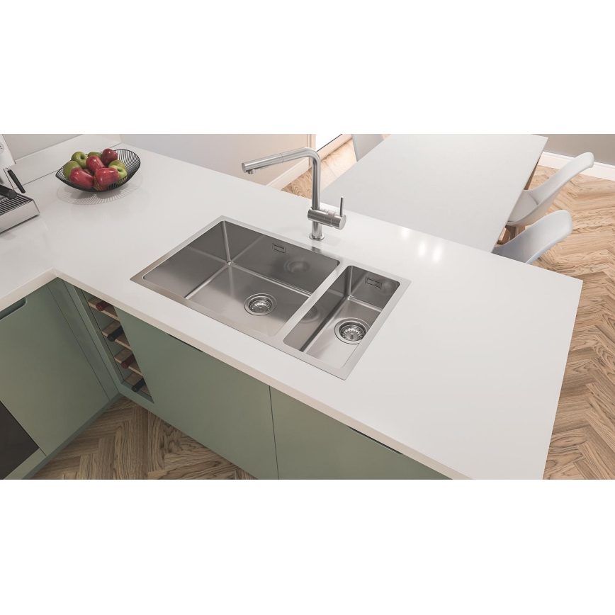 GROHE 31573SD1 - Zestaw zlewozmywaka K500 z ociekaczem i baterią A 86×50 cm, stal nierdzewna