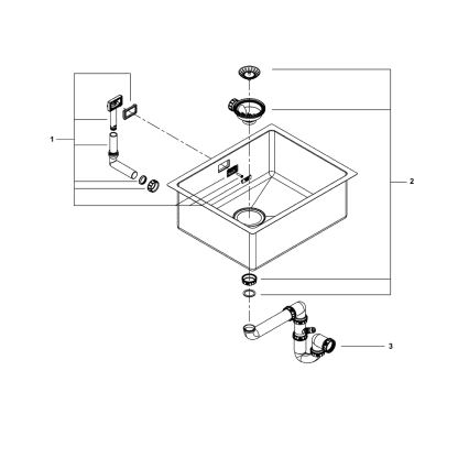 GROHE 31574SD1 - Zlewozmywak kuchenny K700U 550 x 450 mm, stal nierdzewna
