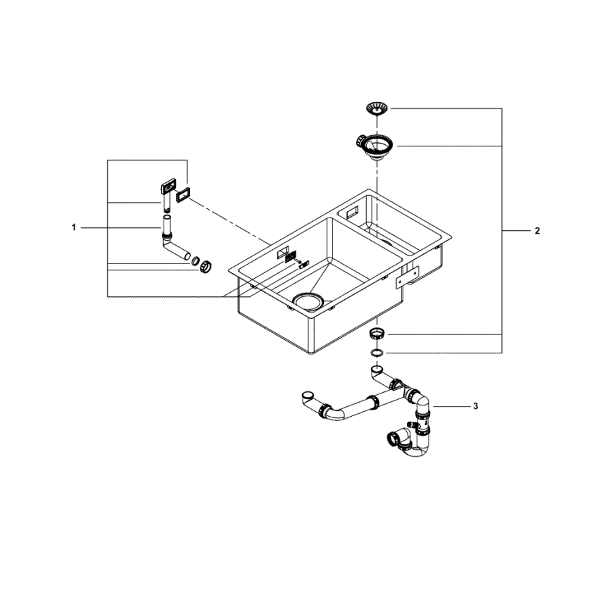 GROHE 31575SD1 - Zlewozmywak kuchenny K700U 760 × 450 mm stal nierdzewna