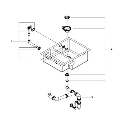 GROHE 31576SD1 - Zlewozmywak kuchenny K700U 595 × 450 mm, stal nierdzewna
