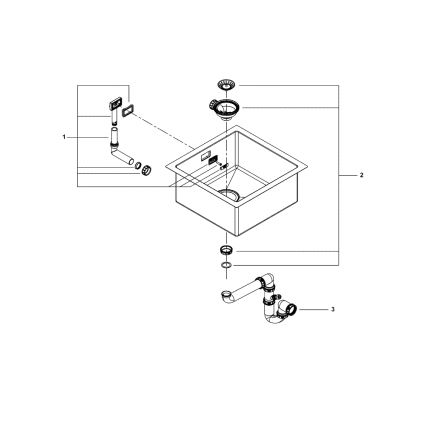 GROHE 31578SD1 - Zlewozmywak K700 464 x 464 x 200 stal nierdzewna