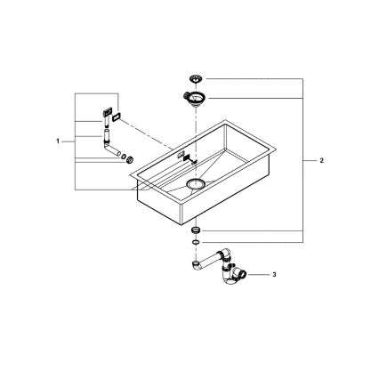 GROHE 31580SD1 - Zlewozmywak kuchenny K700 864 × 464 mm, stal nierdzewna