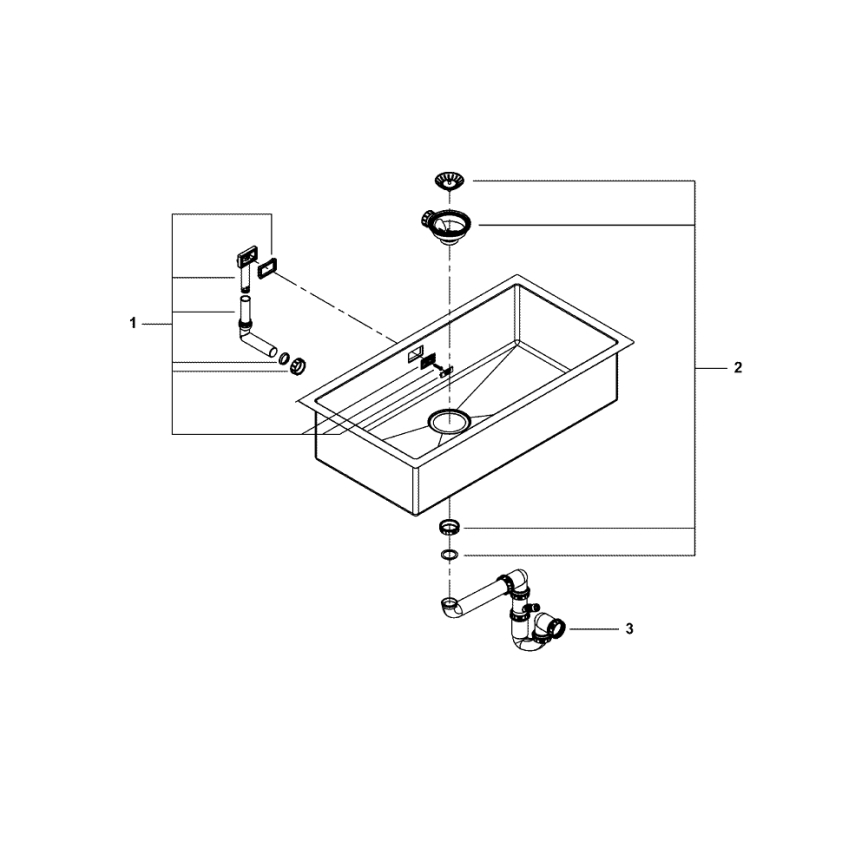 GROHE 31580SD1 - Zlewozmywak kuchenny K700 864 × 464 mm, stal nierdzewna