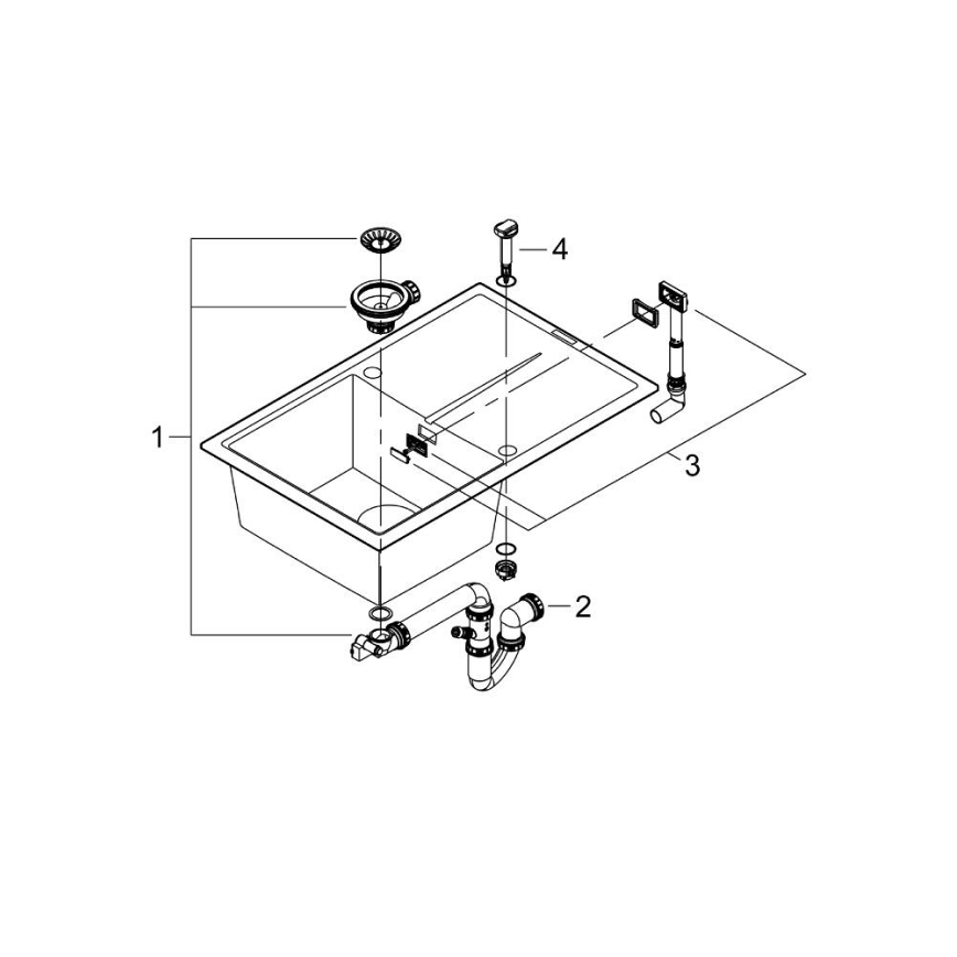 GROHE 31639AP0 - Zlewozmywak K400 780 × 500 mm kamień/czarny