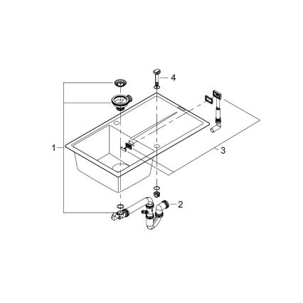 GROHE 31640AP0 - Zlewozmywak kompozytowy K400 860 × 500 mm czarny