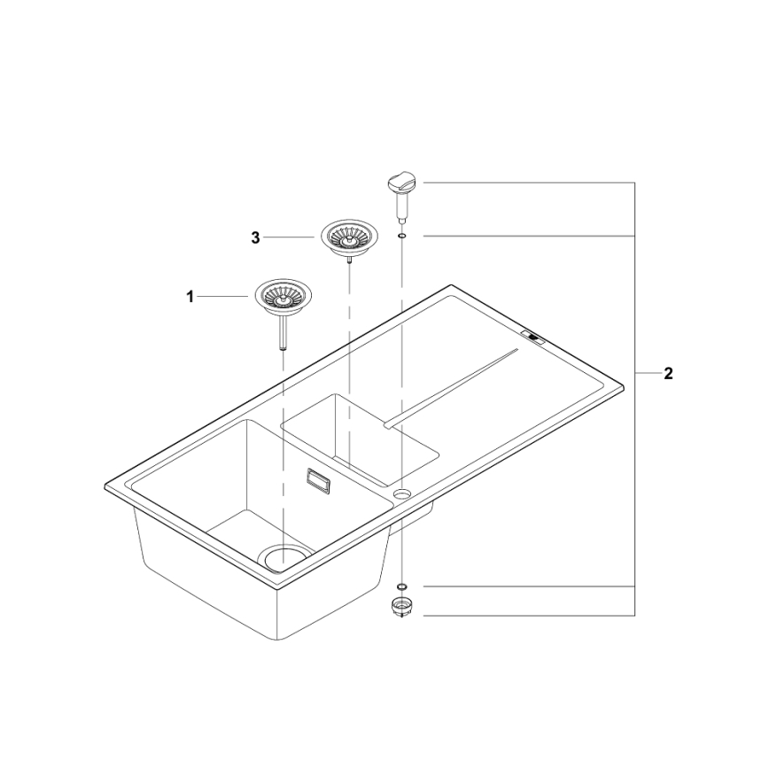 GROHE 31642AP0 - Zlewozmywak K400 1000 × 500 mm granit/czarny