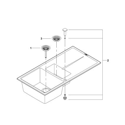 GROHE 31642AP0 - Zlewozmywak K400 1000 × 500 mm granit/czarny