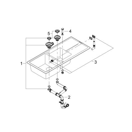 GROHE 31643AP0 - Zlewozmywak kompozytowy K400 1160 × 500 mm czarny