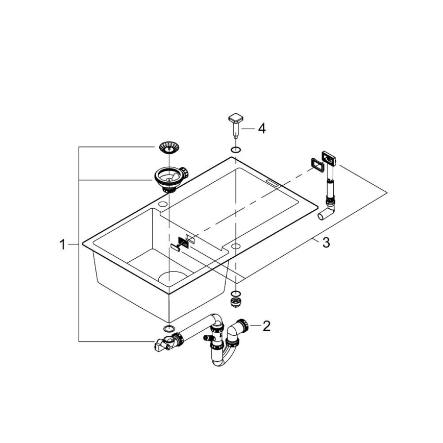 GROHE 31644AP0 - Zlewozmywak K500 860 × 500 mm granit/czarny