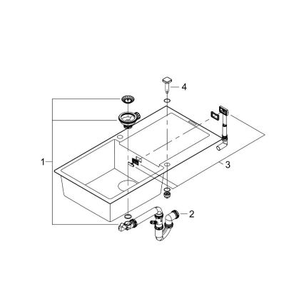 GROHE 31645AP0 - Kompozytowy zlewozmywak K500 1000 × 500 mm czarny