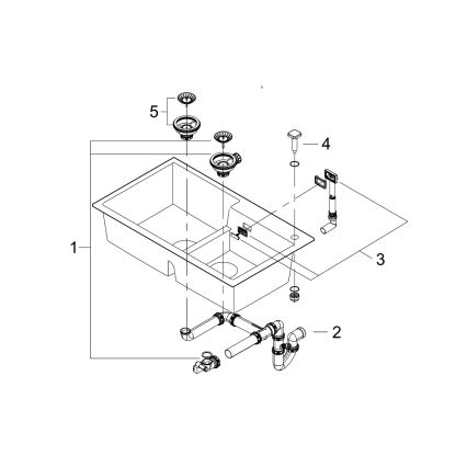 GROHE 31649AP0 - Zlewozmywak kompozytowy K500 860 × 500 mm czarny