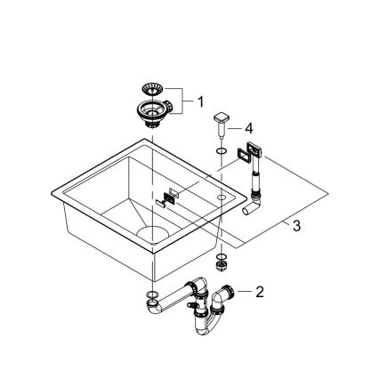 GROHE 31651AP0 - Zlewozmywak kompozytowy K700 560 × 510 mm czarny