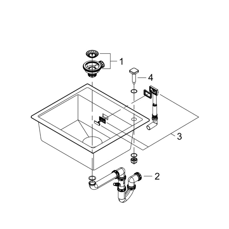 GROHE 31651AP0 - Zlewozmywak kompozytowy K700 560 × 510 mm czarny