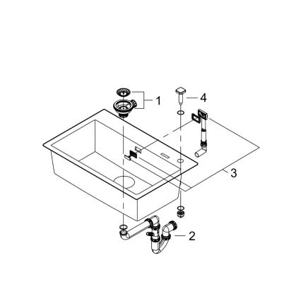 GROHE 31652AP0 - Zlewozmywak kompozytowy K700 780 × 510 mm granit/czarny