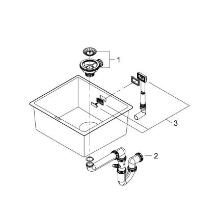GROHE 31653AP0 - Zlewozmywak K700U 457 × 406 mm kamień/czarny