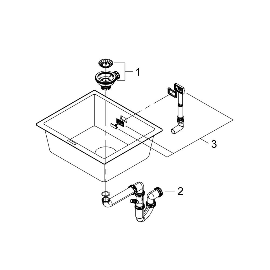 GROHE 31654AP0 - Zlewozmywak K700U 533 × 457 mm czarny granit/czarny