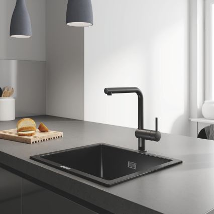 GROHE 31654AP0 - Zlewozmywak K700U 533 × 457 mm czarny granit/czarny