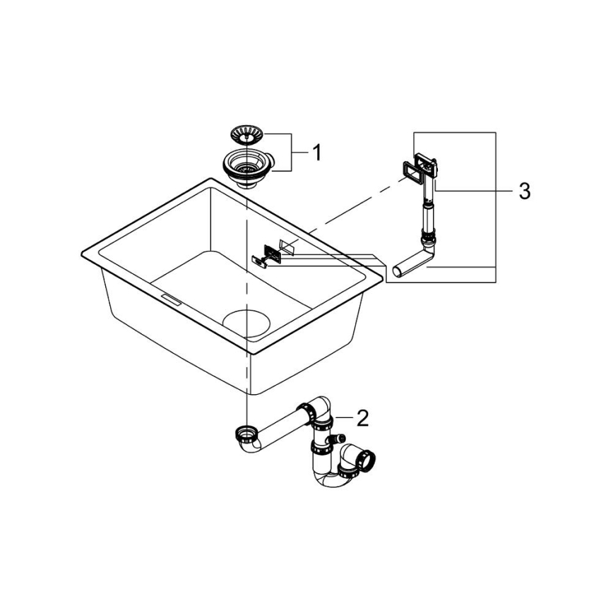 GROHE 31655AP0 - Zlewozmywak kompozytowy K700U 610 × 460 mm czarny
