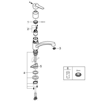GROHE 31680000 - bateria zlewozmywakowa BAUECO, chrom błyszczący