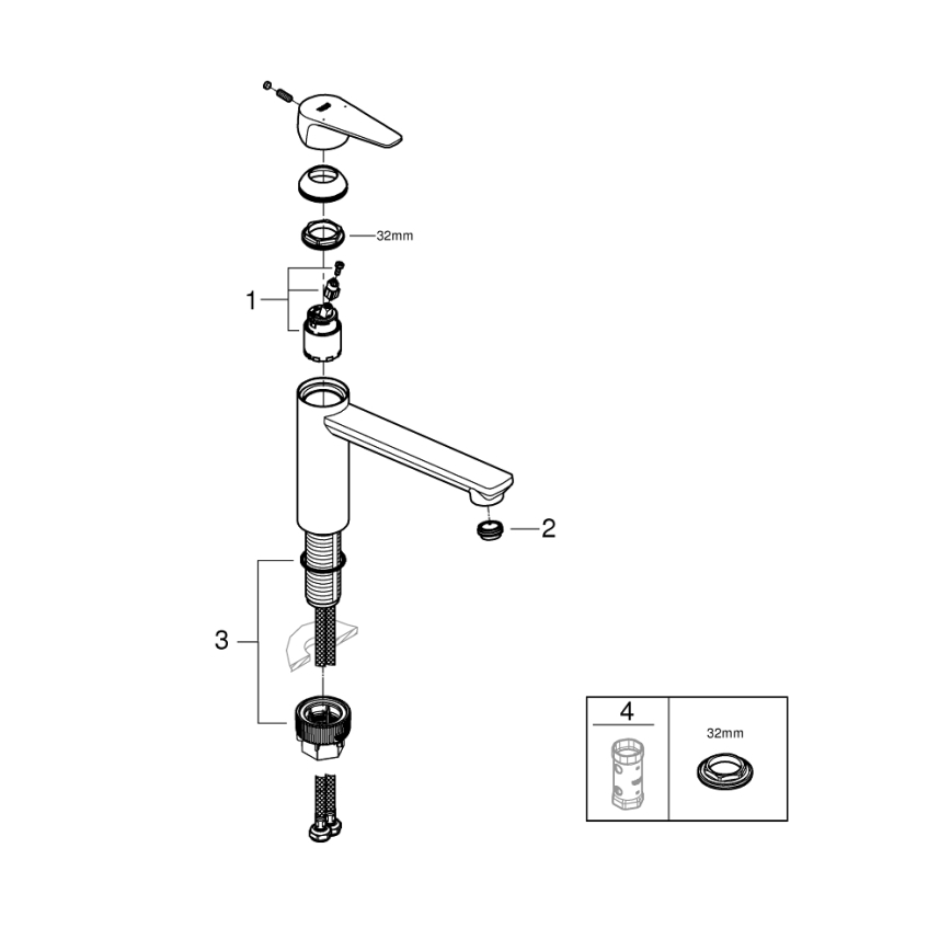 GROHE 31693000 - bateria zlewozmywakowa BAUEDGE 193 mm, chrom błyszczący