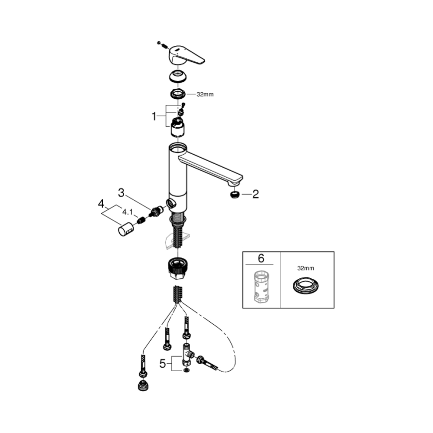GROHE 31696000 - Bateria kuchenna BAUEDGE, błyszczący chrom