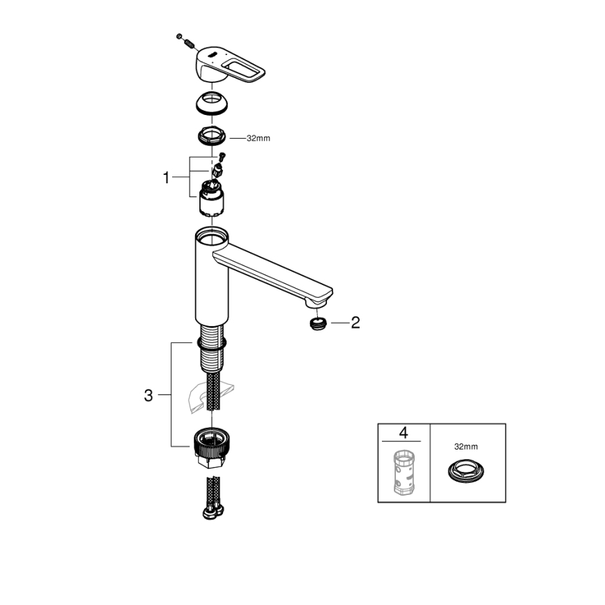 GROHE 31706000 - Bateria zlewozmywakowa BAULOOP chrom błyszczący