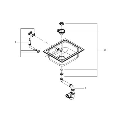 GROHE 31719SD0 - Zlew kuchenny K200 533 × 457 mm ze stali nierdzewnej