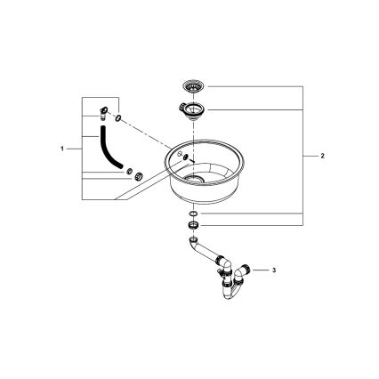 GROHE 31720SD0 - Zlewozmywak K200 440 x 440 x 180 stal nierdzewna