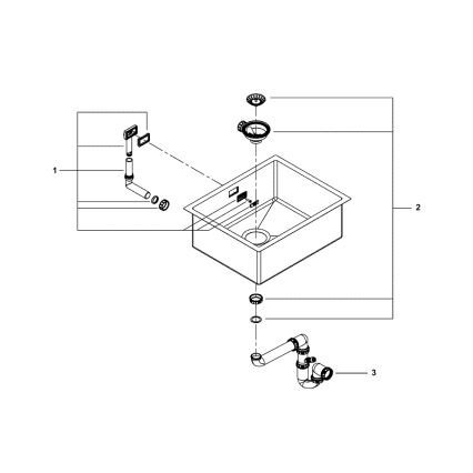 GROHE 31726SD0 - Zlew kuchenny K700 550 × 450 mm ze stali nierdzewnej