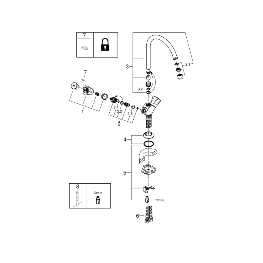 GROHE 31831001 - Bateria zlewozmywakowa COSTA L, błyszczący chrom