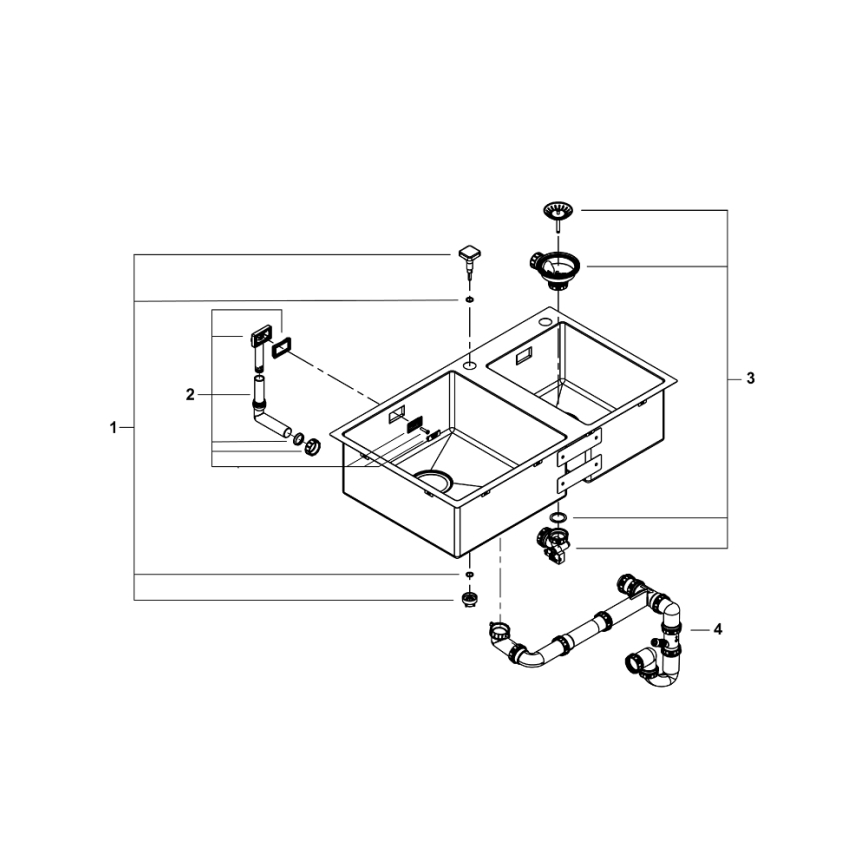 GROHE 31855SD0 - Zlewozmywak kuchenny K700 860 × 500 mm ze stali nierdzewnej