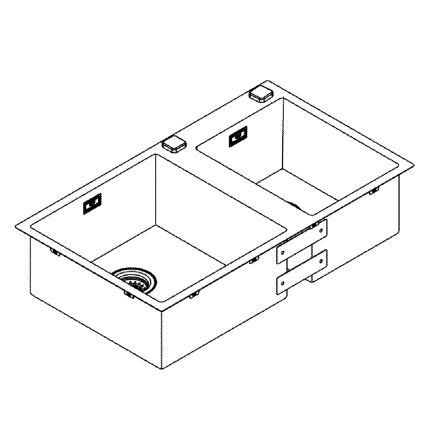 GROHE 31855SD0 - Zlewozmywak kuchenny K700 860 × 500 mm ze stali nierdzewnej