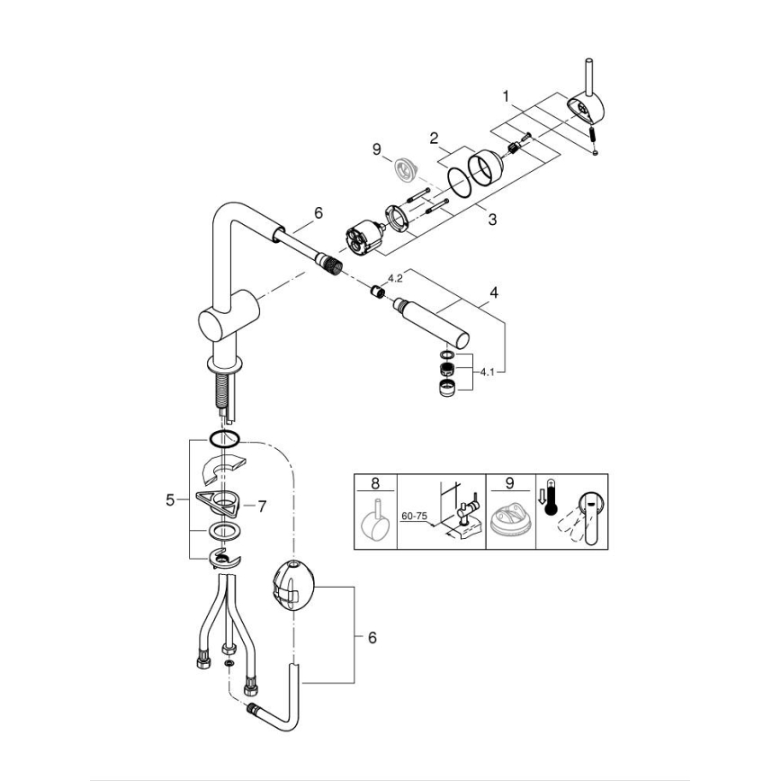 GROHE 32168000 - Bateria zlewozmywakowa A, chrom błyszczący