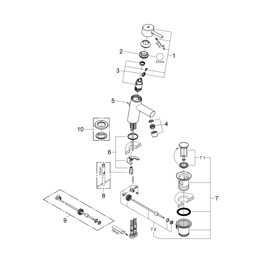 GROHE 32204001 - Bateria umywalkowa CONCETTO DN 15 chrom błyszczący