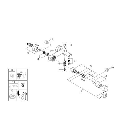 GROHE 32211001 - Bateria wannowa CONCETTO DN 15, chrom błyszczący