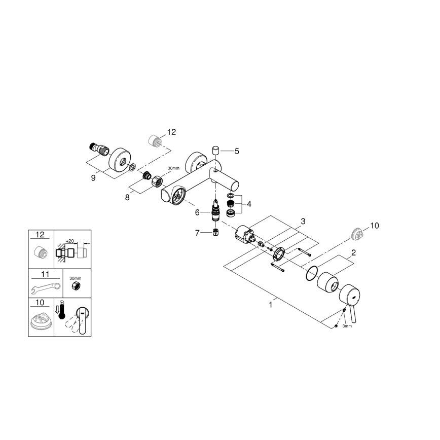 GROHE 32211001 - Bateria wannowa CONCETTO DN 15, chrom błyszczący