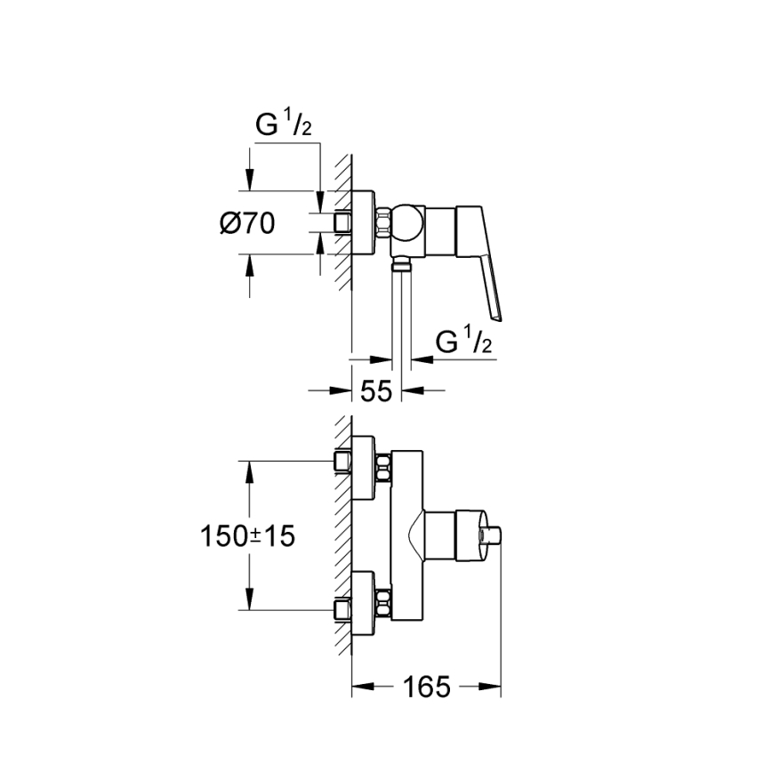 GROHE 32270000 - Bateria prysznicowa FEEL DN 15, chrom błyszczący