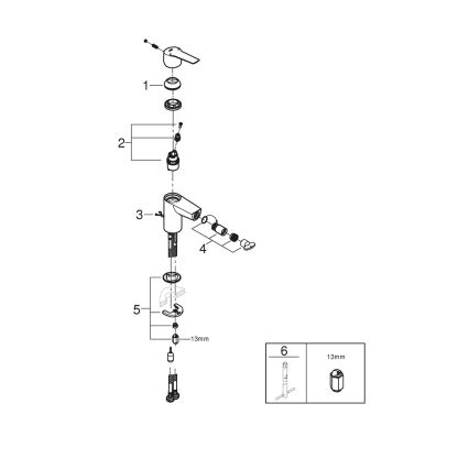GROHE 32281002 - Bateria bidetowa START S, błyszczący chrom